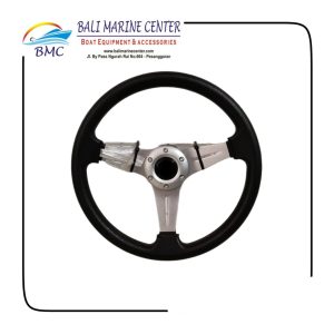 Steering Wheel W/ PU S 3/4" Tapered Hub Silver Color Spoke13.5"